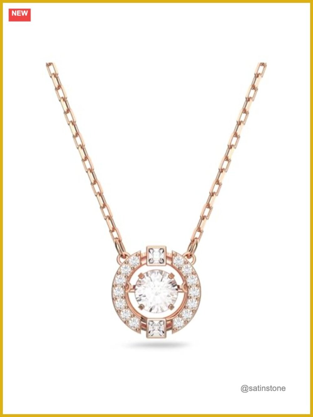 Swarovski Una Crystal Pendant Necklace Rose Gold Tone Plated